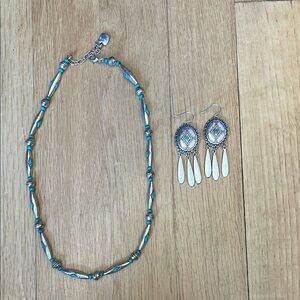 Silver and Blue Jewelry Set